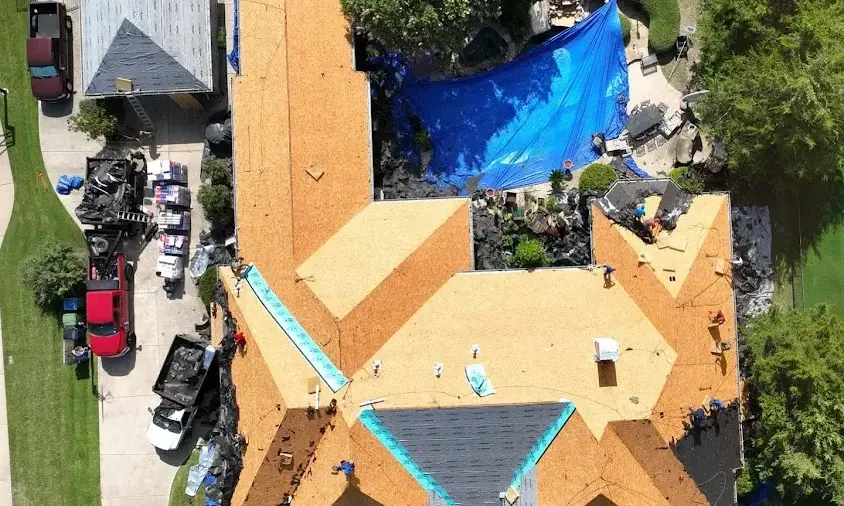 Professional Storm Damage Roof Repair being performed in Floral City
